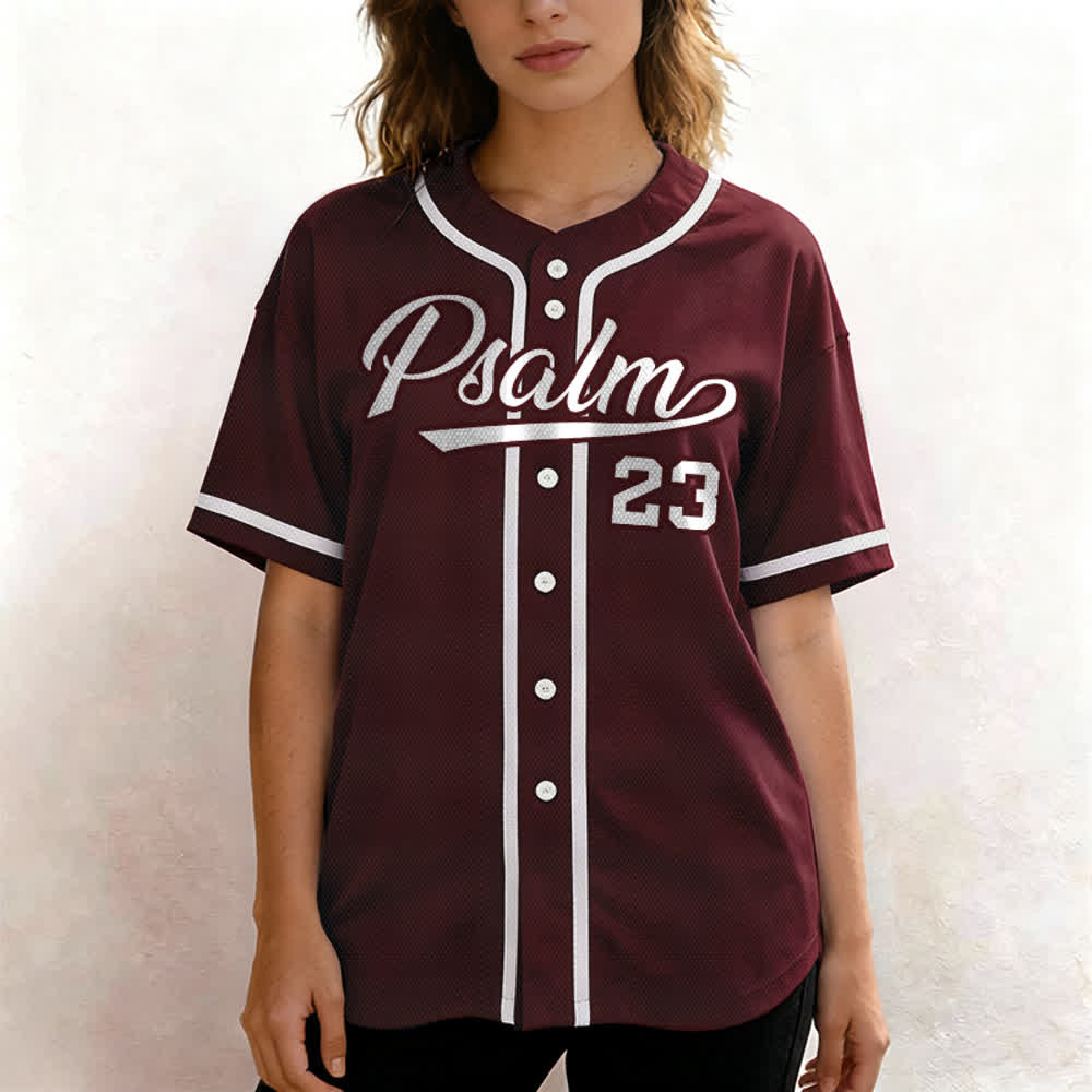 Christianartworkshop Psalm 23 Navy Scripture Team Baseball Jersey - image 25
