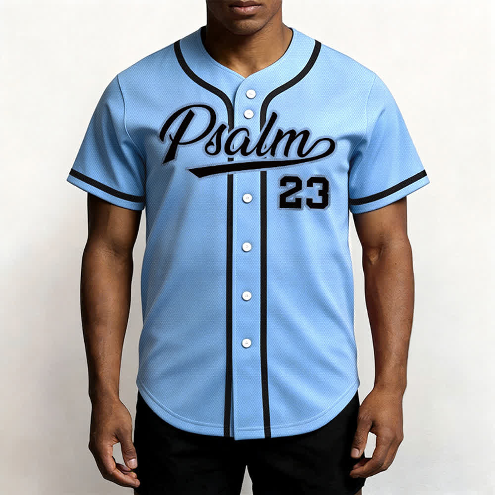 Christianartworkshop Psalm 23 Navy Scripture Team Baseball Jersey - image 46
