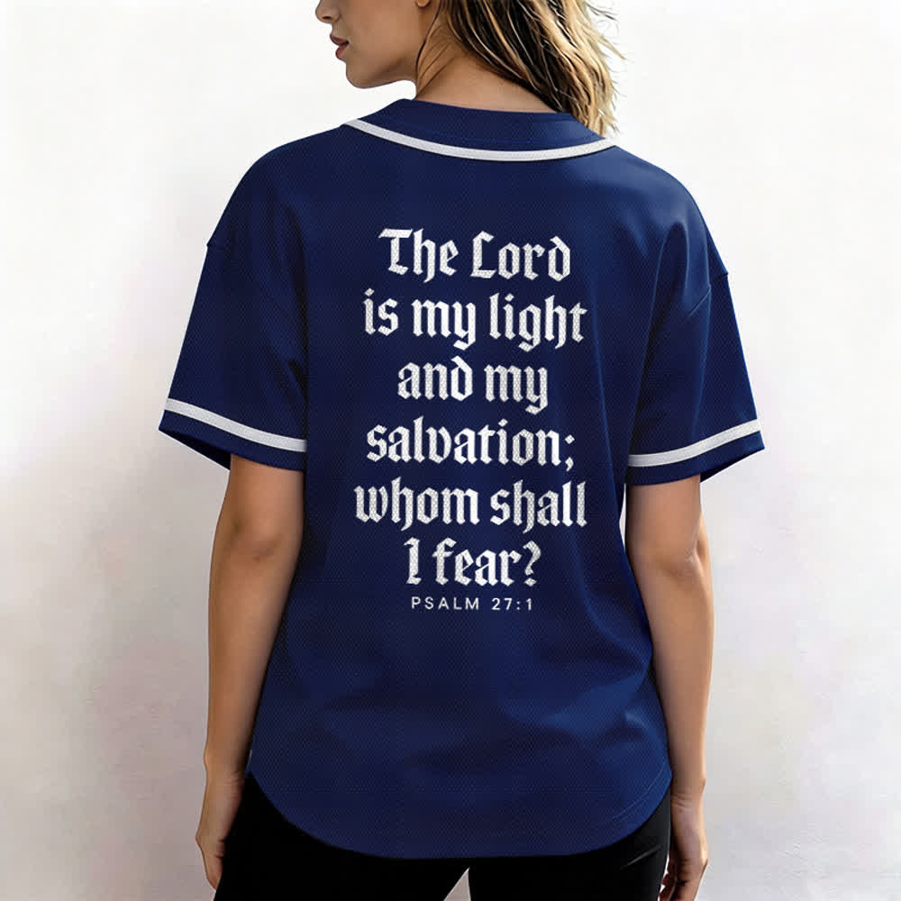 Christianartworkshop Psalm 23 Navy Scripture Team Baseball Jersey - image 3