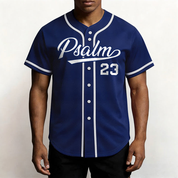 Christianartworkshop Psalm 23 Navy Scripture Team Baseball Jersey - image 6