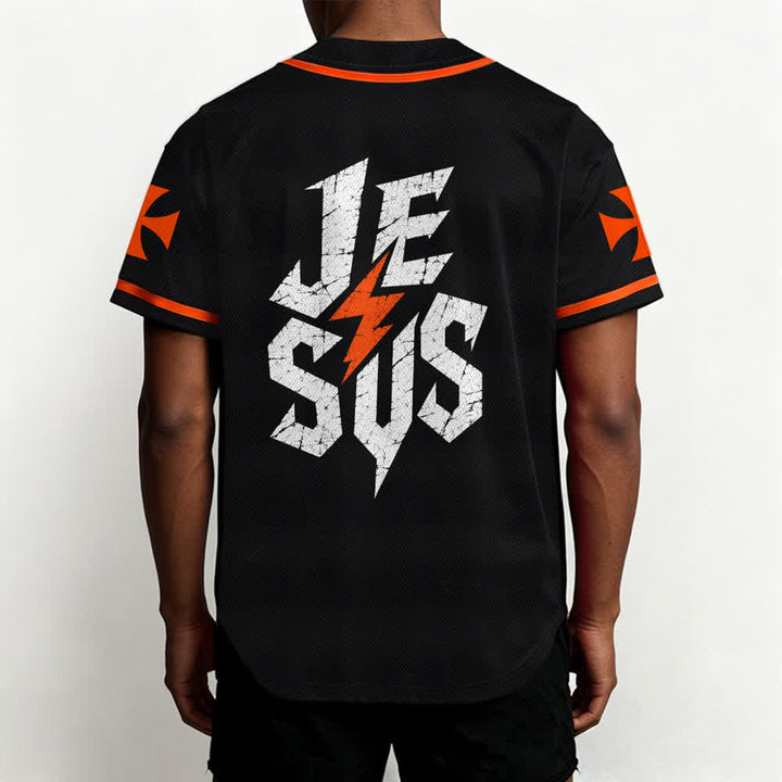 Christianartworkshop Jesus Highway To Heaven Distressed Black Baseball Jersey - image 26