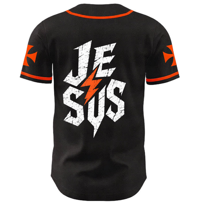 Christianartworkshop Jesus Highway To Heaven Distressed Black Baseball Jersey - image 22
