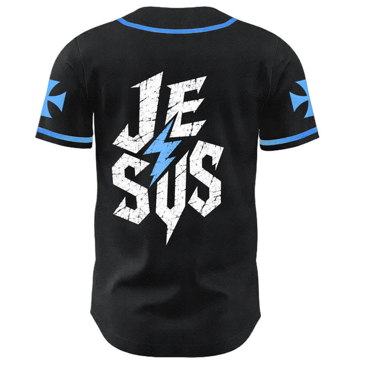 Christianartworkshop Jesus Highway To Heaven Distressed Black Baseball Jersey - image 36