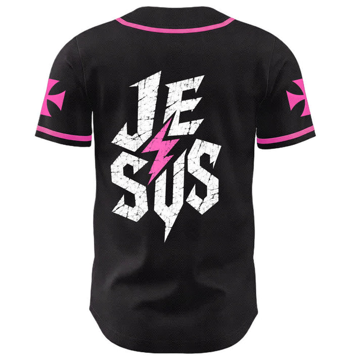Christianartworkshop Jesus Highway To Heaven Distressed Black Baseball Jersey - image 43