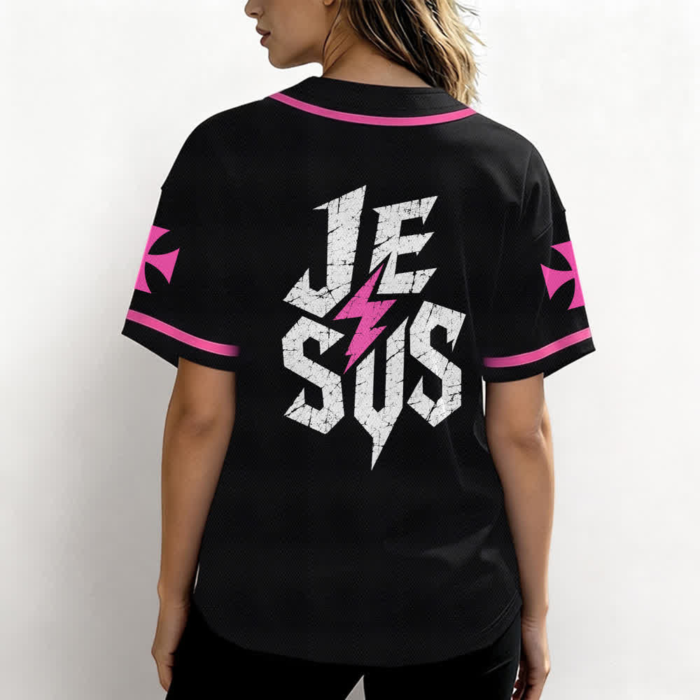 Christianartworkshop Jesus Highway To Heaven Distressed Black Baseball Jersey - image 45