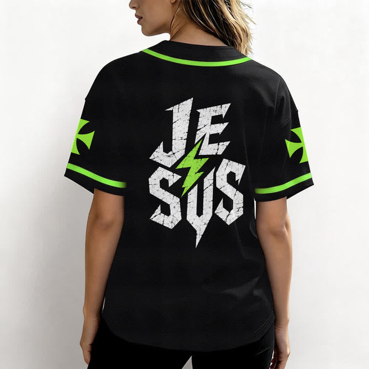 Christianartworkshop Jesus Highway To Heaven Distressed Black Baseball Jersey - image 52