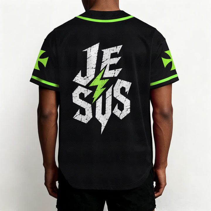 Christianartworkshop Jesus Highway To Heaven Distressed Black Baseball Jersey - image 54