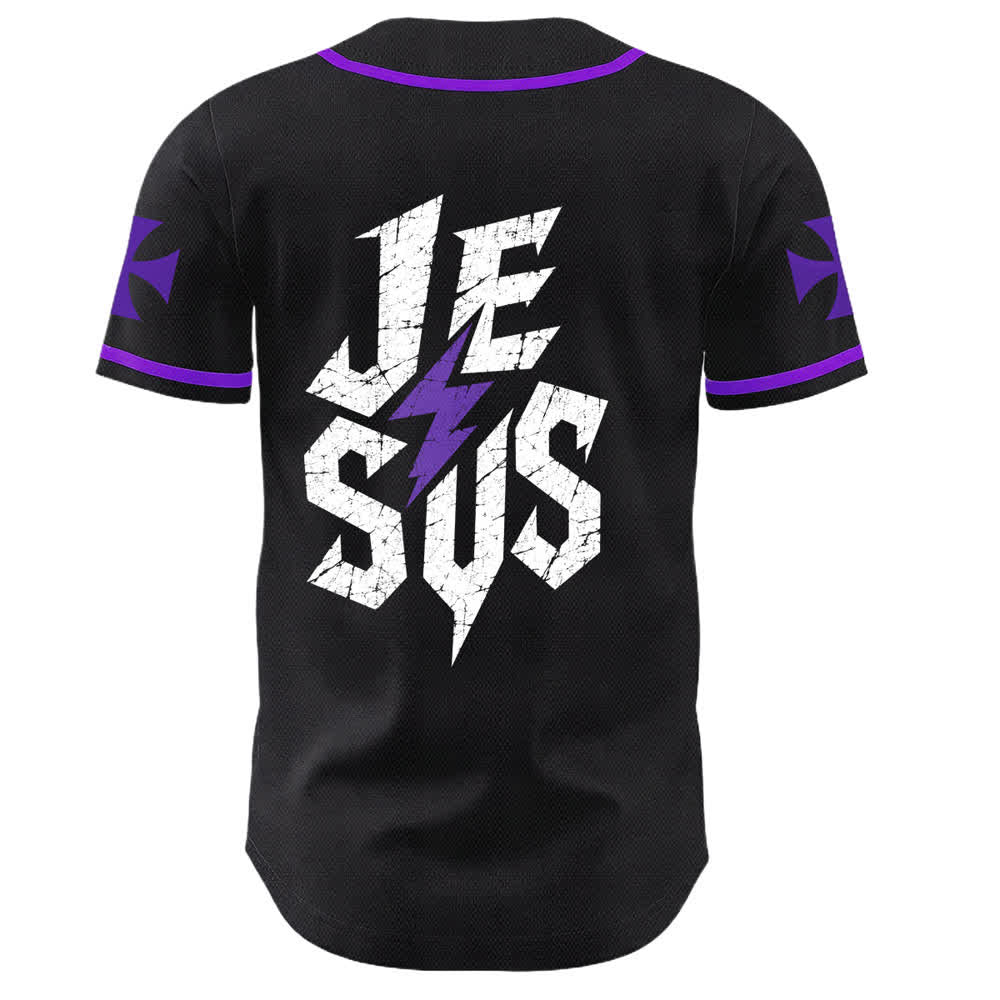 Christianartworkshop Jesus Highway To Heaven Distressed Black Baseball Jersey - image 57