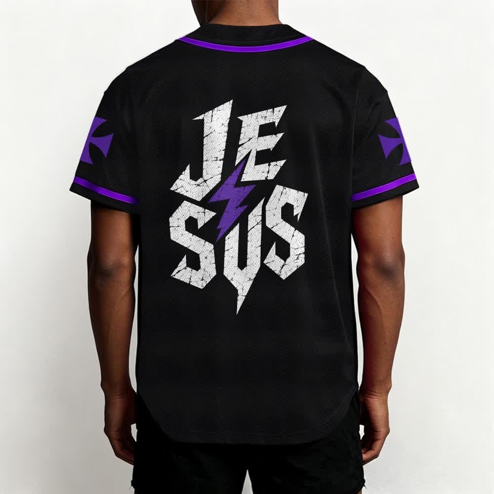 Christianartworkshop Jesus Highway To Heaven Distressed Black Baseball Jersey - image 61