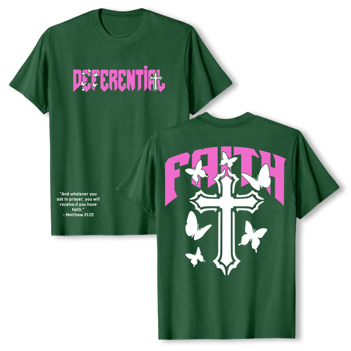 Christianartworkshop "FAITH" Short Sleeve T-shirt - Dark Green - 2XL - image 18