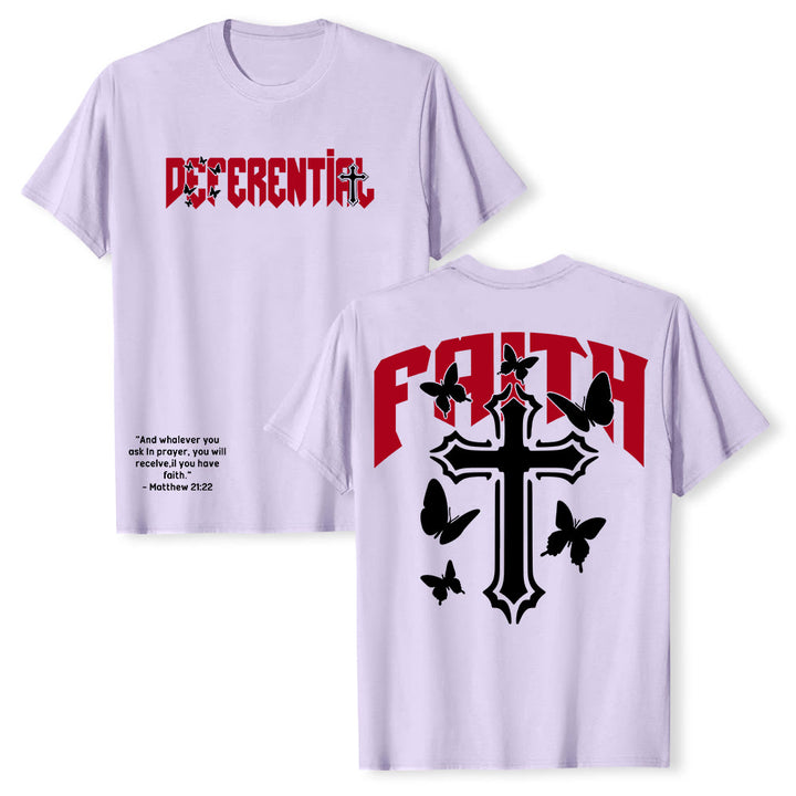 Christianartworkshop "FAITH" Short Sleeve T-shirt - Purple - 2XL - image 24