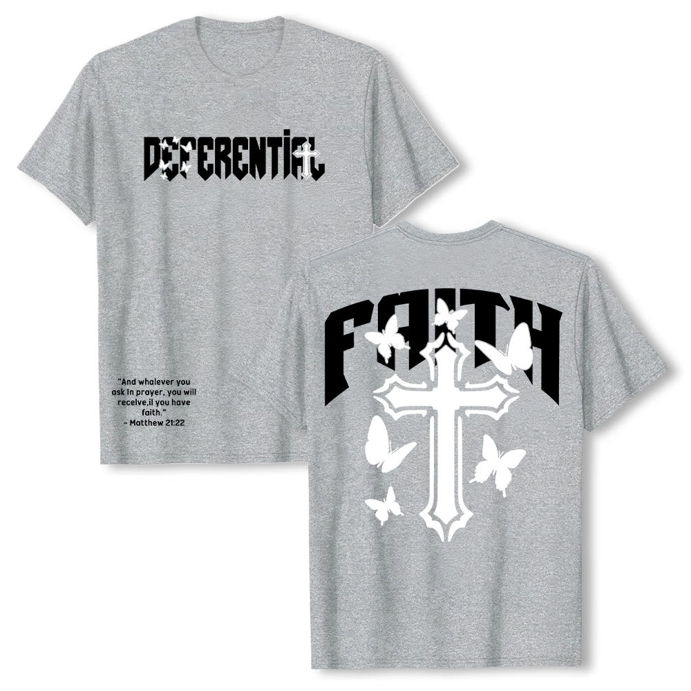 Christianartworkshop "FAITH" Short Sleeve T-shirt - Grey - 2XL - image 6