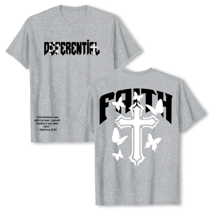 Christianartworkshop "FAITH" Short Sleeve T-shirt - Grey - 2XL - image 6