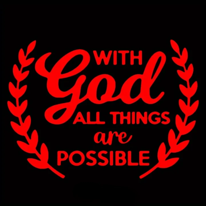 Christianartworkshop With God All Things Are Possible Statement Vinyl Car Sticker Encourage Daily Reminder - Red - Set of 10 - image 6