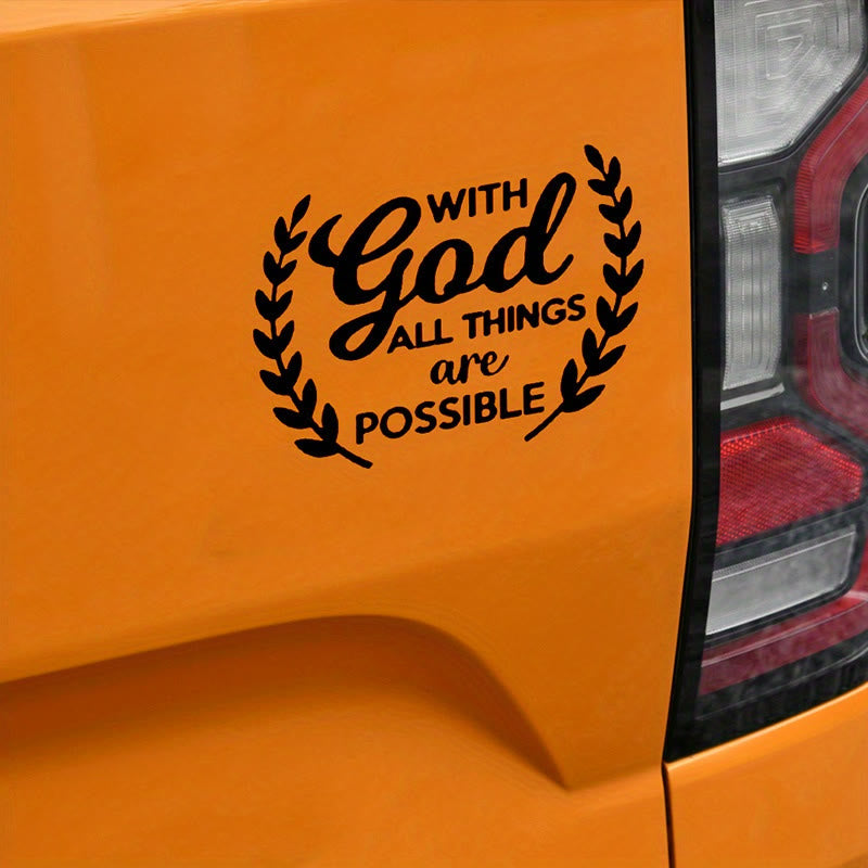 Christianartworkshop With God All Things Are Possible Statement Vinyl Car Sticker Encourage Daily Reminder - image 5