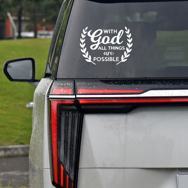 Christianartworkshop With God All Things Are Possible Statement Vinyl Car Sticker Encourage Daily Reminder - image 3
