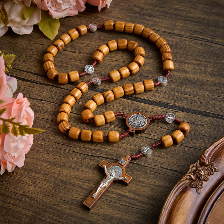 Christianartworkshop Wooden Bead Rosary With Detailed Crucifix: Emblem of Heavenly Solace - Crucifix - image 0