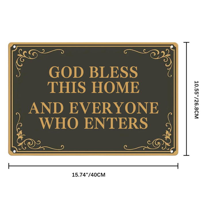 Christianartworkshop Ornate Border Home Blessing Metal Sign: Emblem of Domestic Serenity - 15.74"*10.55"*0.04'' / 40*26.8*0.1cm - image 6