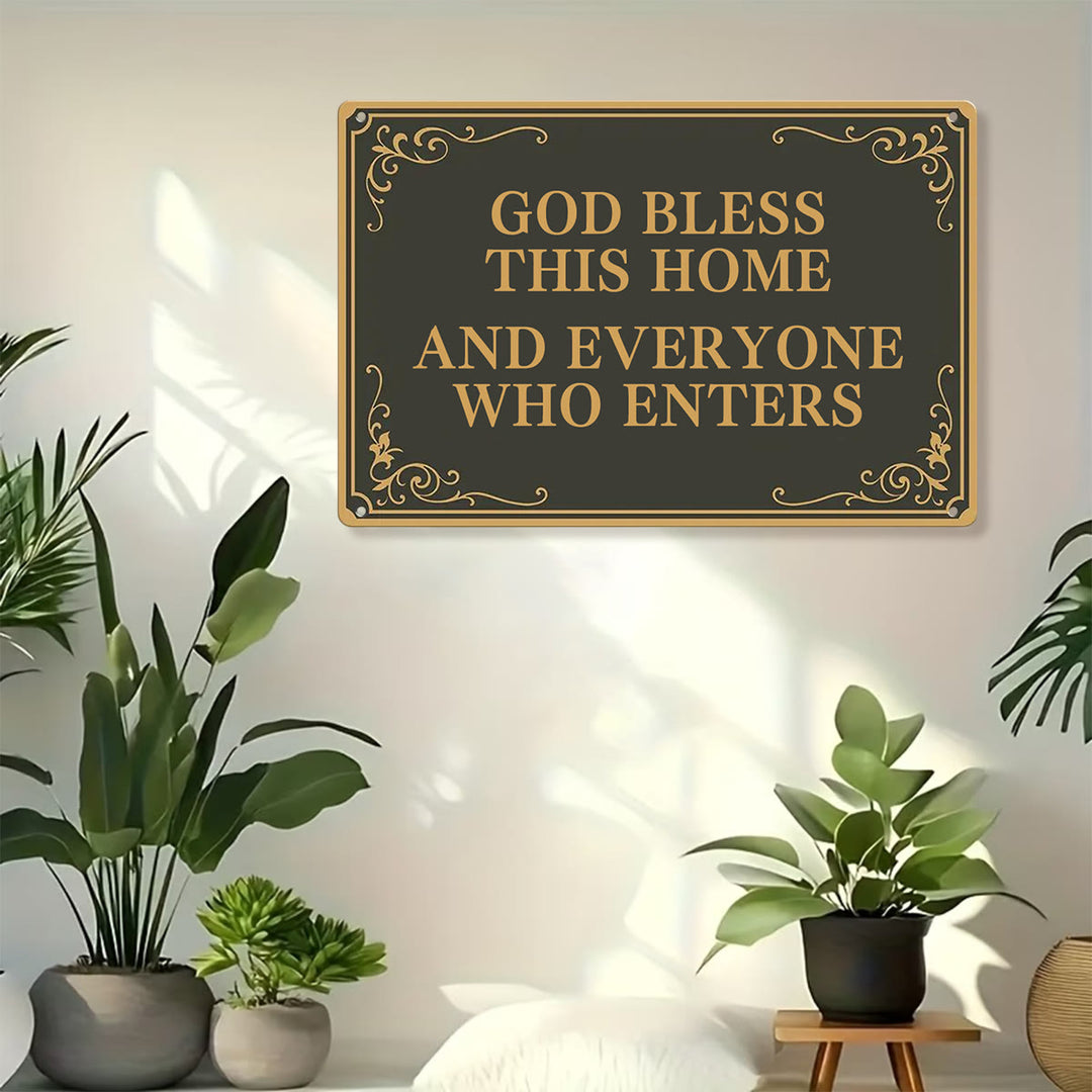 Christianartworkshop Ornate Border Home Blessing Metal Sign: Emblem of Domestic Serenity - image 2