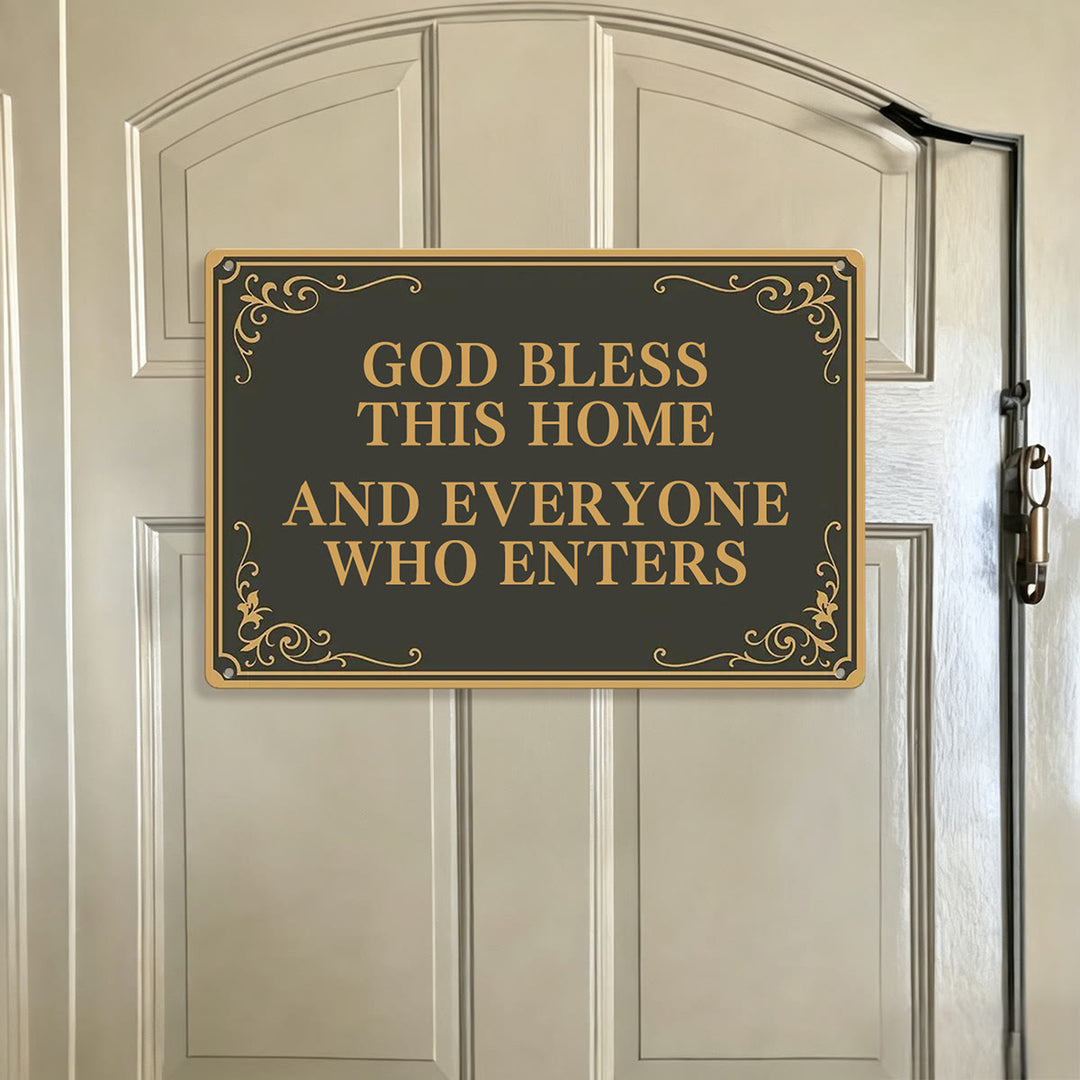 Christianartworkshop Ornate Border Home Blessing Metal Sign: Emblem of Domestic Serenity - image 4