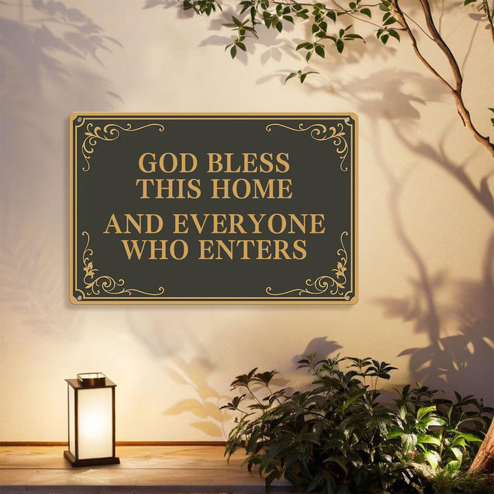 Christianartworkshop Ornate Border Home Blessing Metal Sign: Emblem of Domestic Serenity - image 3