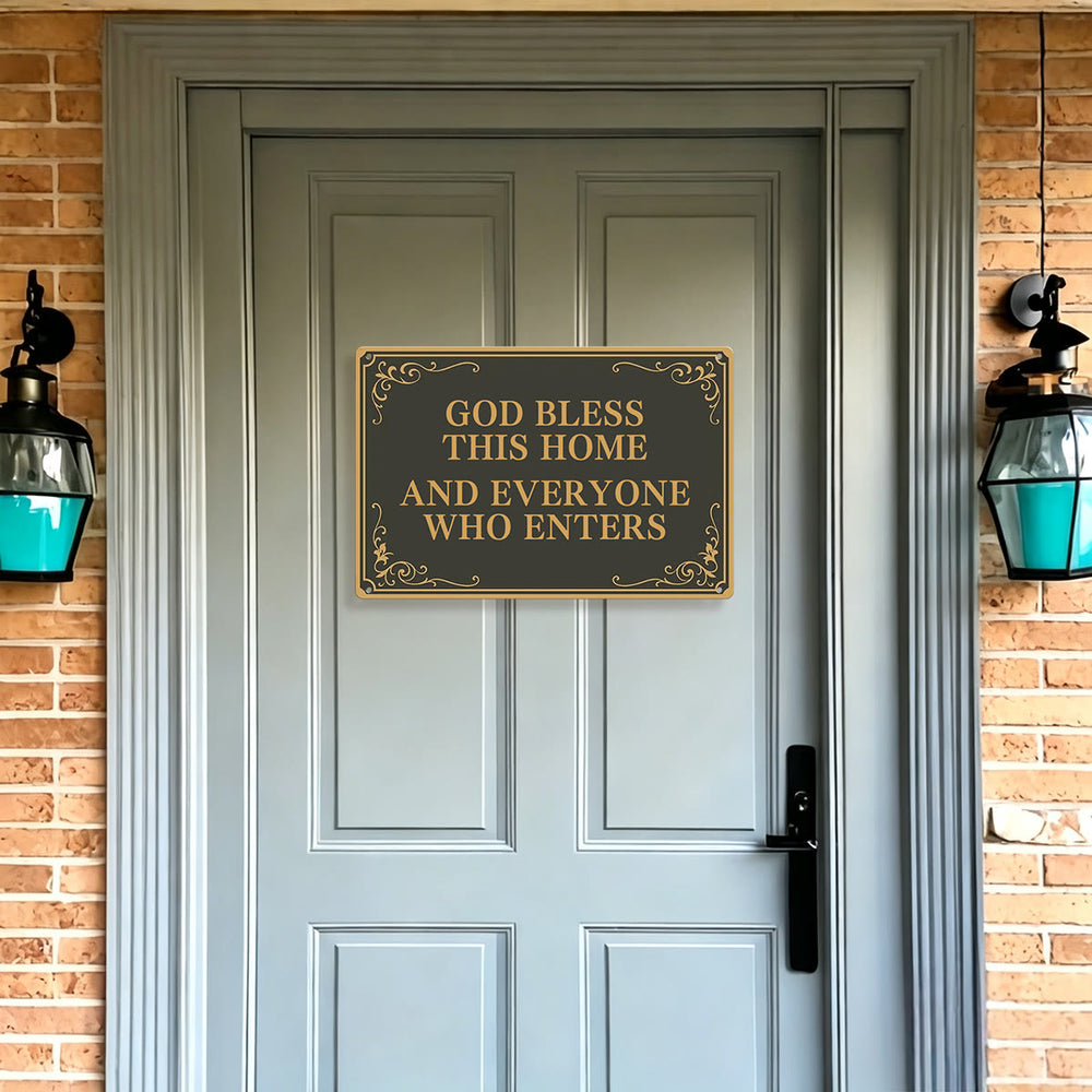 Christianartworkshop Ornate Border Home Blessing Metal Sign: Emblem of Domestic Serenity - image 1