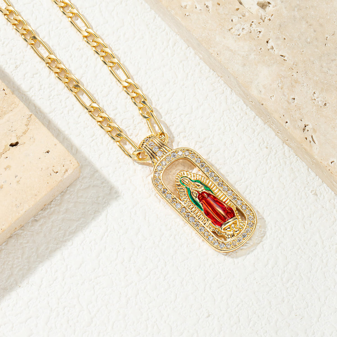 Christianartworkshop Guadalupe Radiant Halo Pendant Necklace: Emblem of Gentle Heavenly Blessing - Our Lady I - image 8