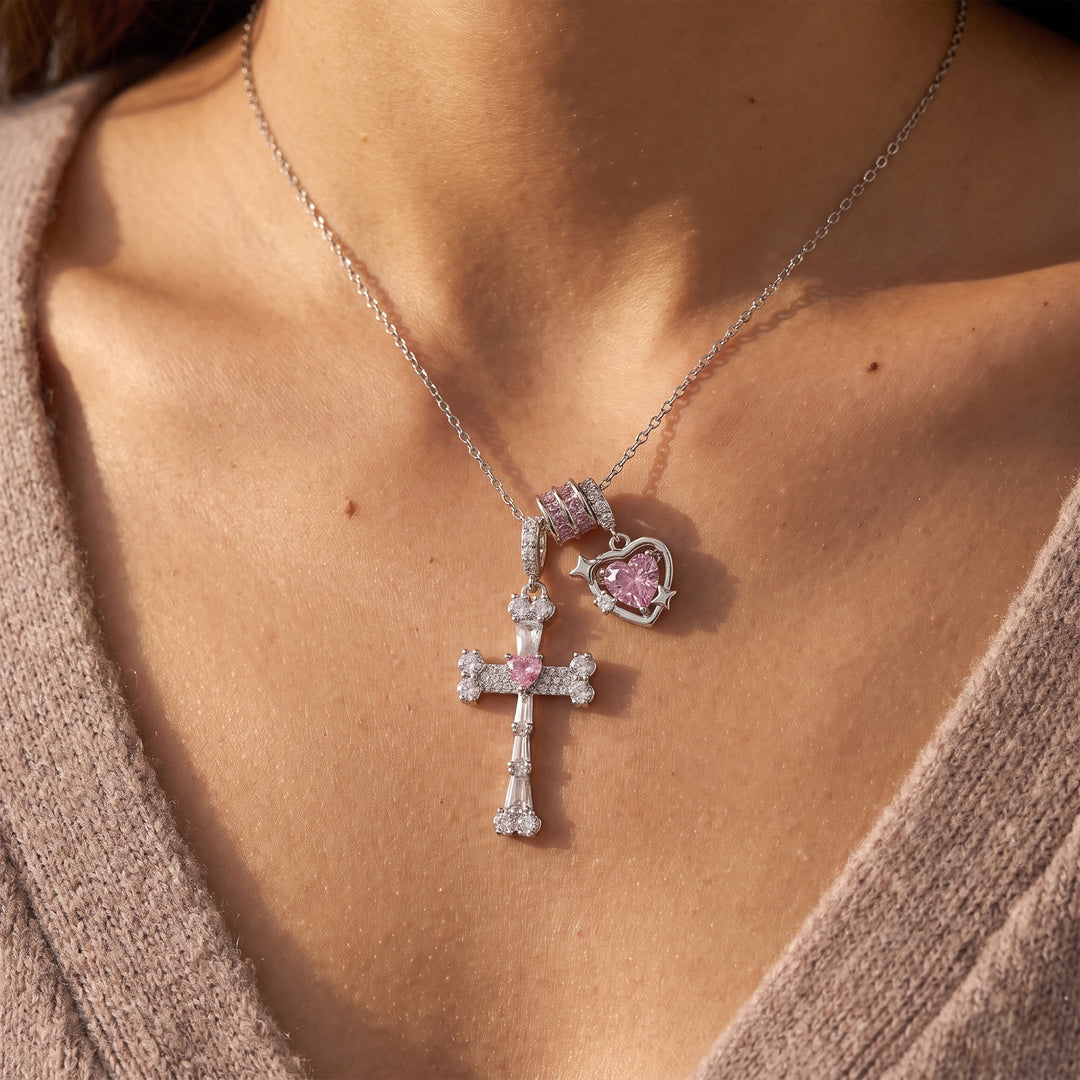 FREE Today: Delicate Paved Crystal Cross Necklace: Emblem of Quiet Celestial Safeguard - image 4
