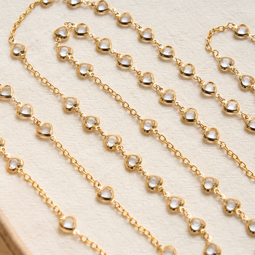 Christianartworkshop Sparkling Heart‑Shaped Zircon Rosary With Jeweled Cross: Emblem Of Tender Heavenly Affection - image 5