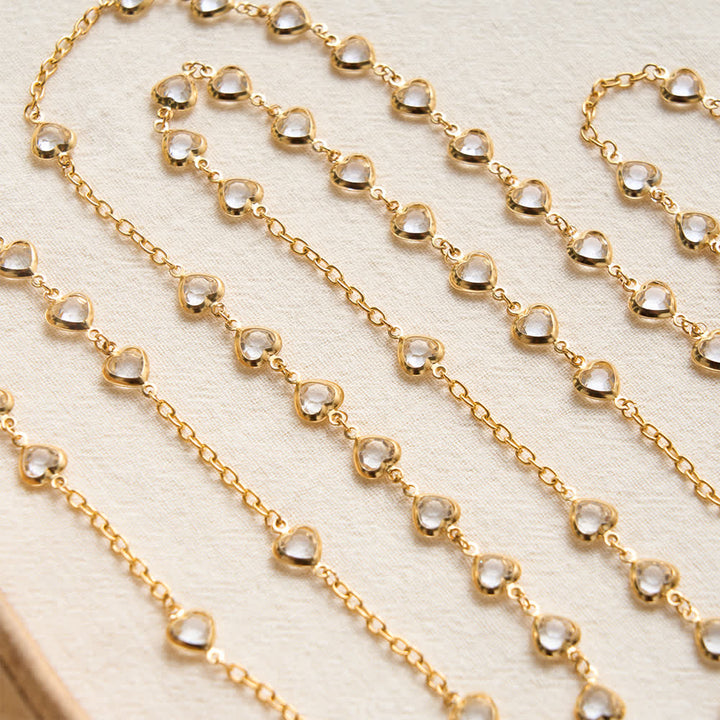 Christianartworkshop Sparkling Heart‑Shaped Zircon Rosary With Jeweled Cross: Emblem Of Tender Heavenly Affection - image 5