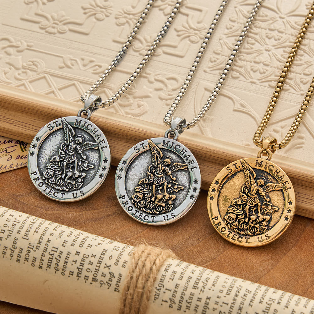 FREE Today: Classic St. Michael Protect Us Coin Necklace: Token of Abiding Sacred Safeguard - image 0