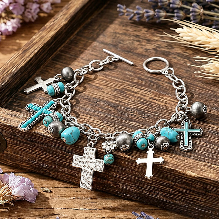 Christianartworkshop Timeless Bohemian Cross Bead Bracelet & Car Charm: Token of Enduring Heavenly Peace - image 2