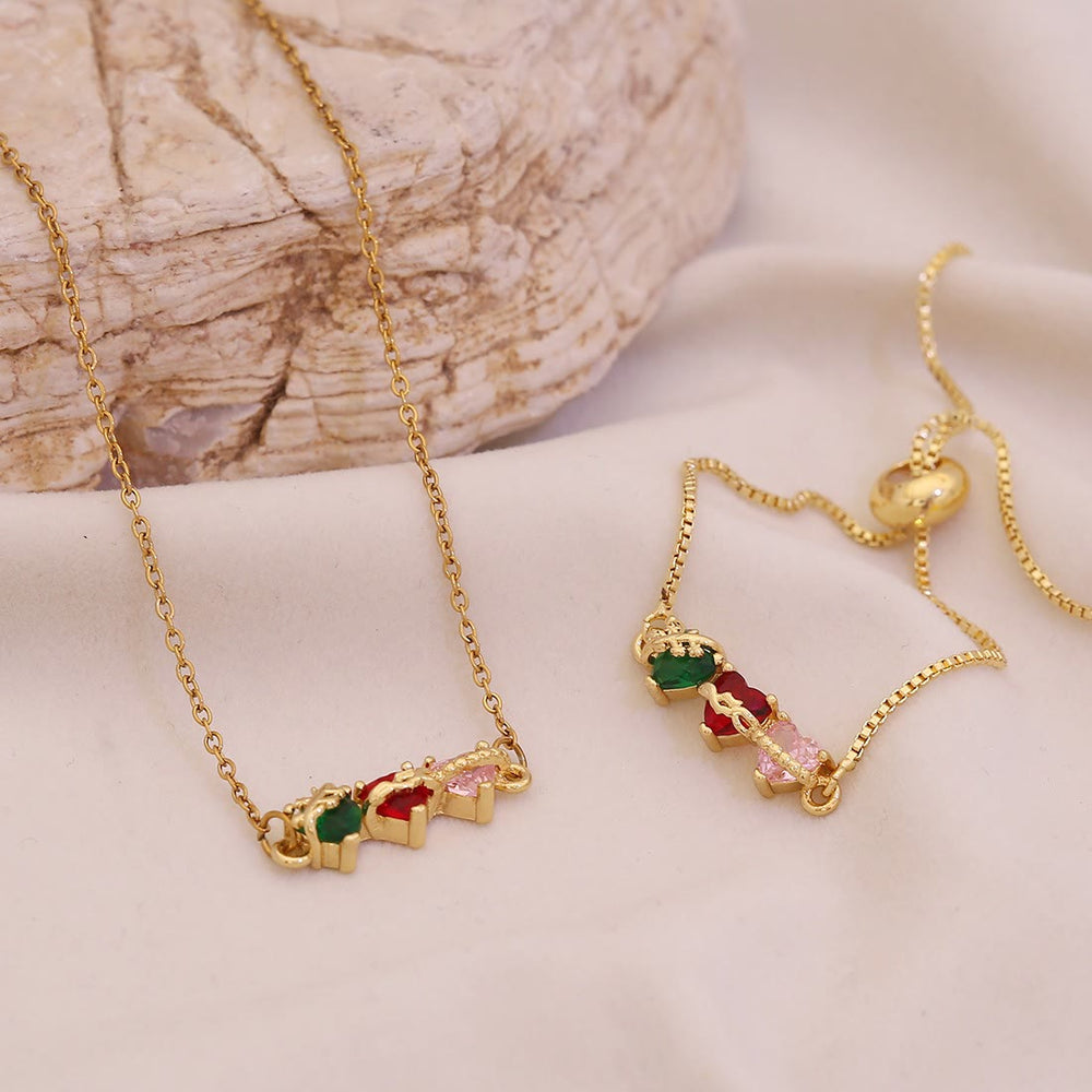 Christianartworkshop Trio Connected Heart Gem Jewelry Set: Token of Unbroken Celestial Bond - image 1
