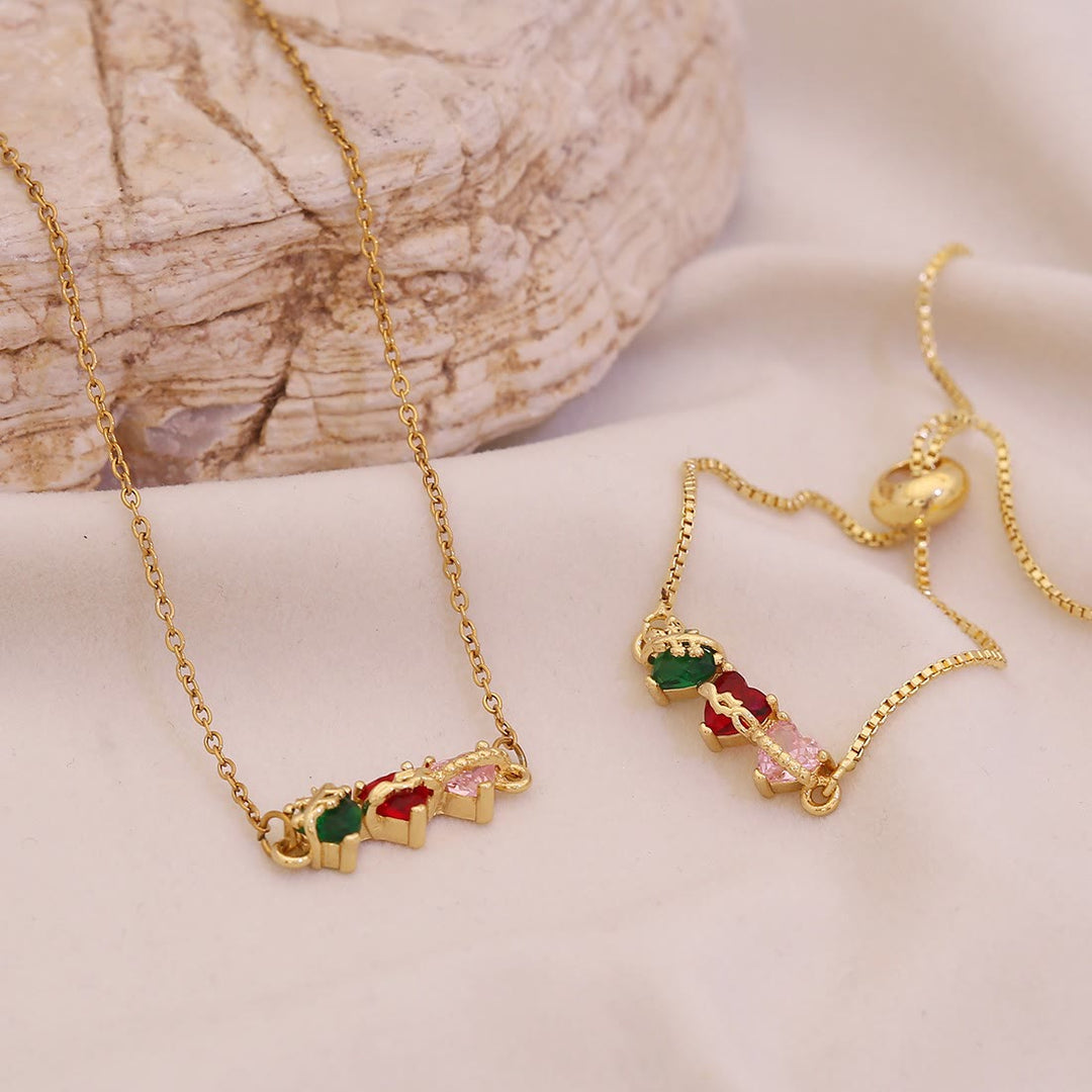 FREE Today: Trio Connected Heart Gem Jewelry Set: Token of Unbroken Celestial Bond - image 1