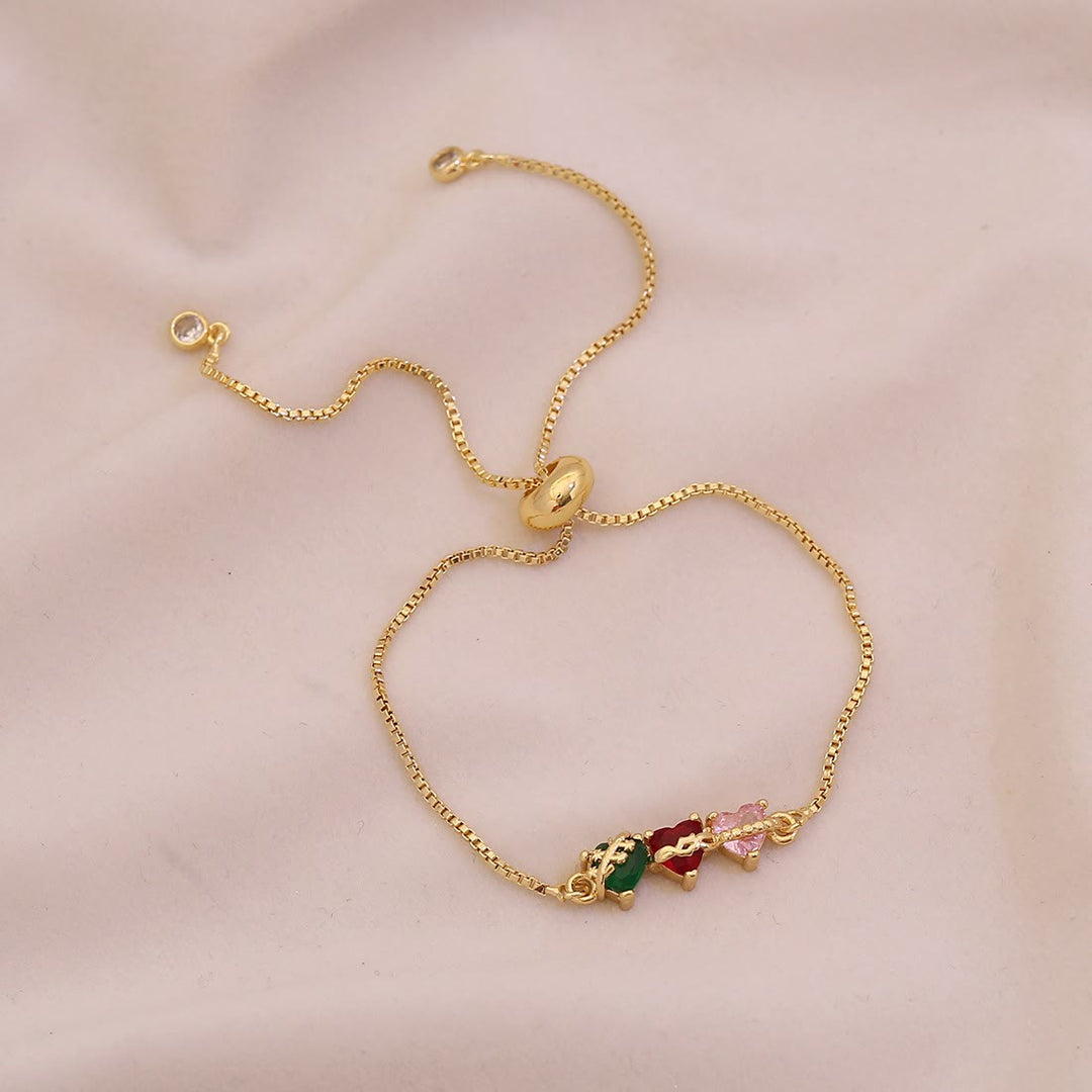 Christianartworkshop Trio Connected Heart Gem Jewelry Set: Token of Unbroken Celestial Bond - Bracelet - image 0