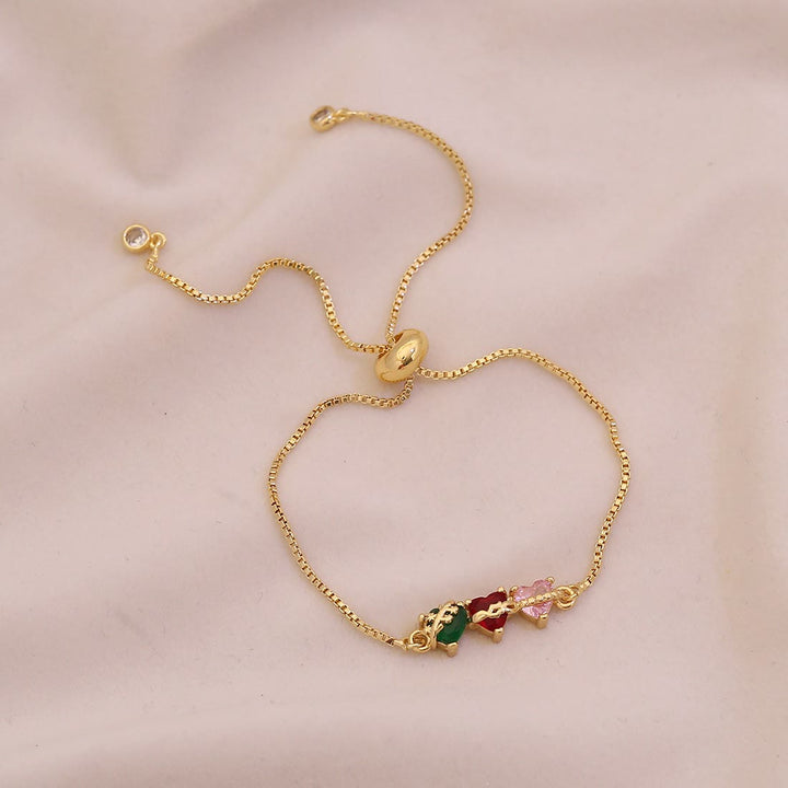 Christianartworkshop Trio Connected Heart Gem Jewelry Set: Token of Unbroken Celestial Bond - Bracelet - image 0