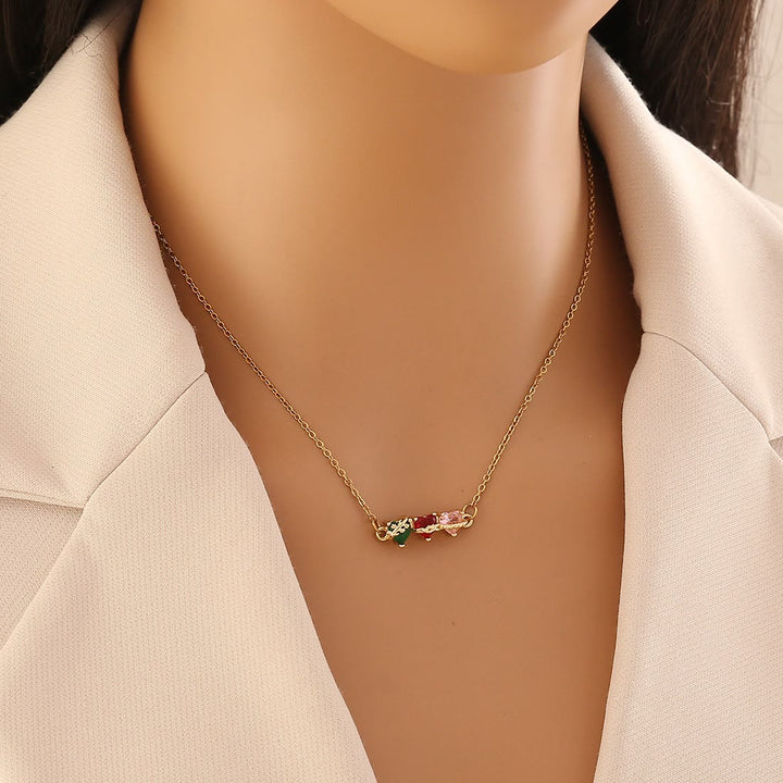Christianartworkshop Trio Connected Heart Gem Jewelry Set: Token of Unbroken Celestial Bond - Necklace - image 3