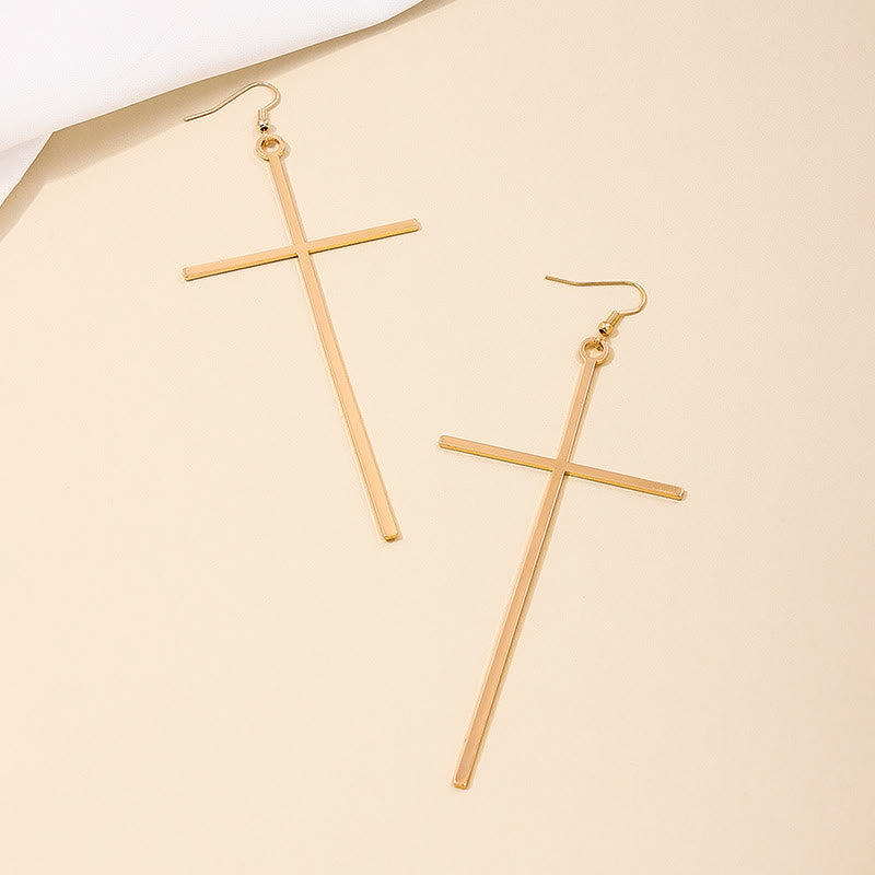 Christianartworkshop Slim Long Cross Dangle Earrings: Symbol of Quiet Sacred Serenity - image 6