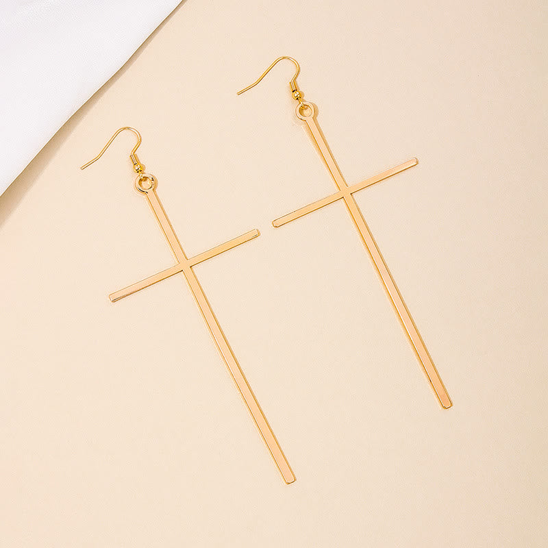 Christianartworkshop Slim Long Cross Dangle Earrings: Symbol of Quiet Sacred Serenity - image 7