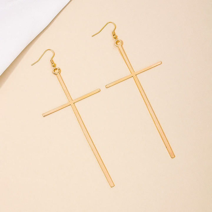 Christianartworkshop Slim Long Cross Dangle Earrings: Symbol of Quiet Sacred Serenity - image 7