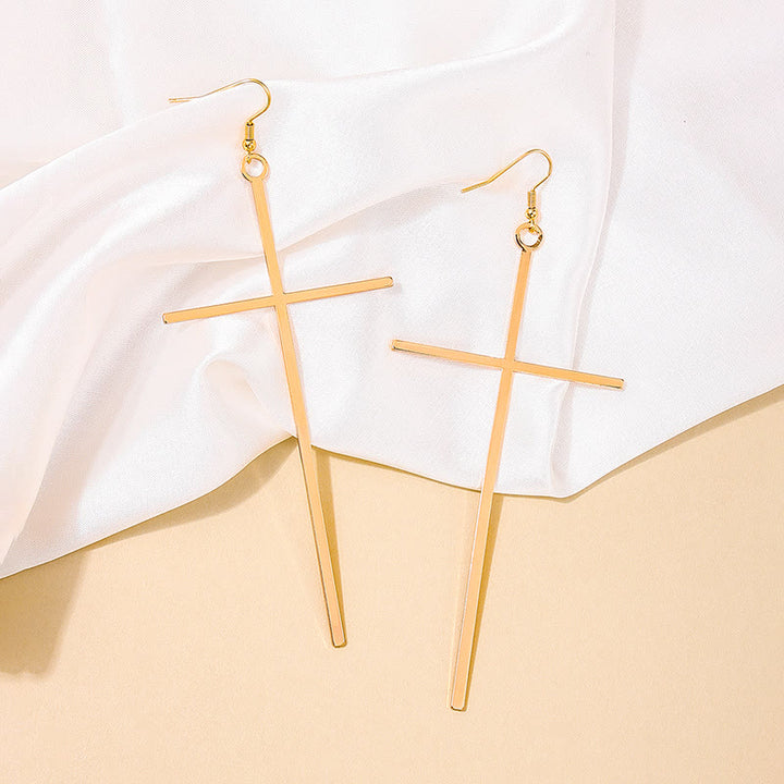 Christianartworkshop Slim Long Cross Dangle Earrings: Symbol of Quiet Sacred Serenity - image 8