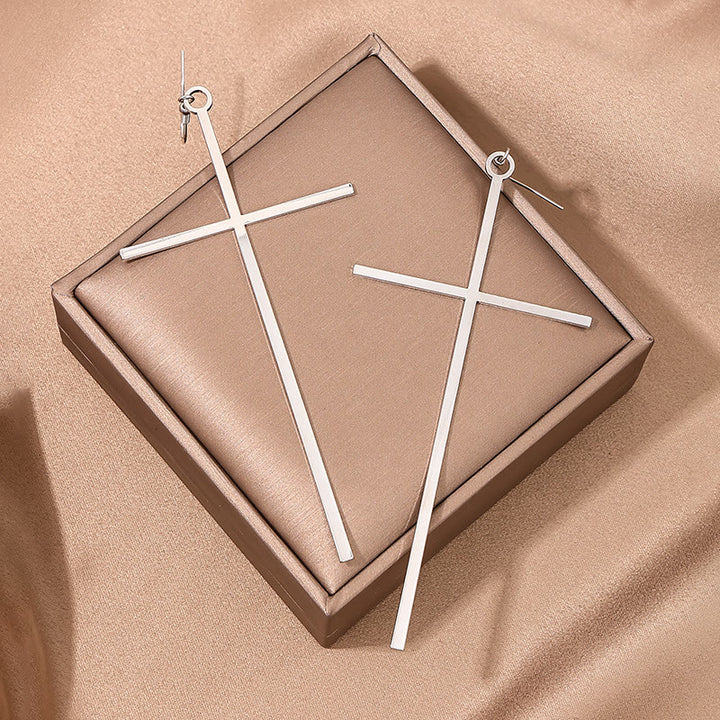 FREE Today: Slim Long Cross Dangle Earrings: Symbol of Quiet Sacred Serenity - image 4