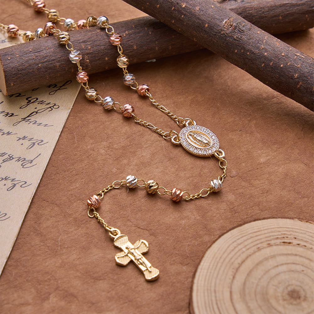 Christianartworkshop Polished Multi-Tone Rosary With Crucifix Pendant: Emblem of Timeless Heavenly Grace - image 2