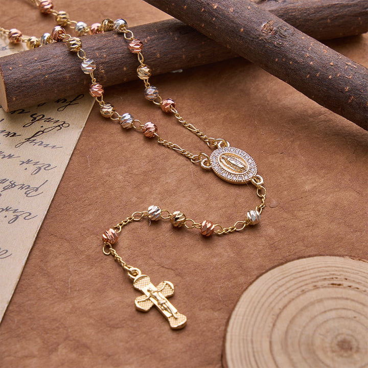 Christianartworkshop Polished Multi-Tone Rosary With Crucifix Pendant: Emblem of Timeless Heavenly Grace - image 2