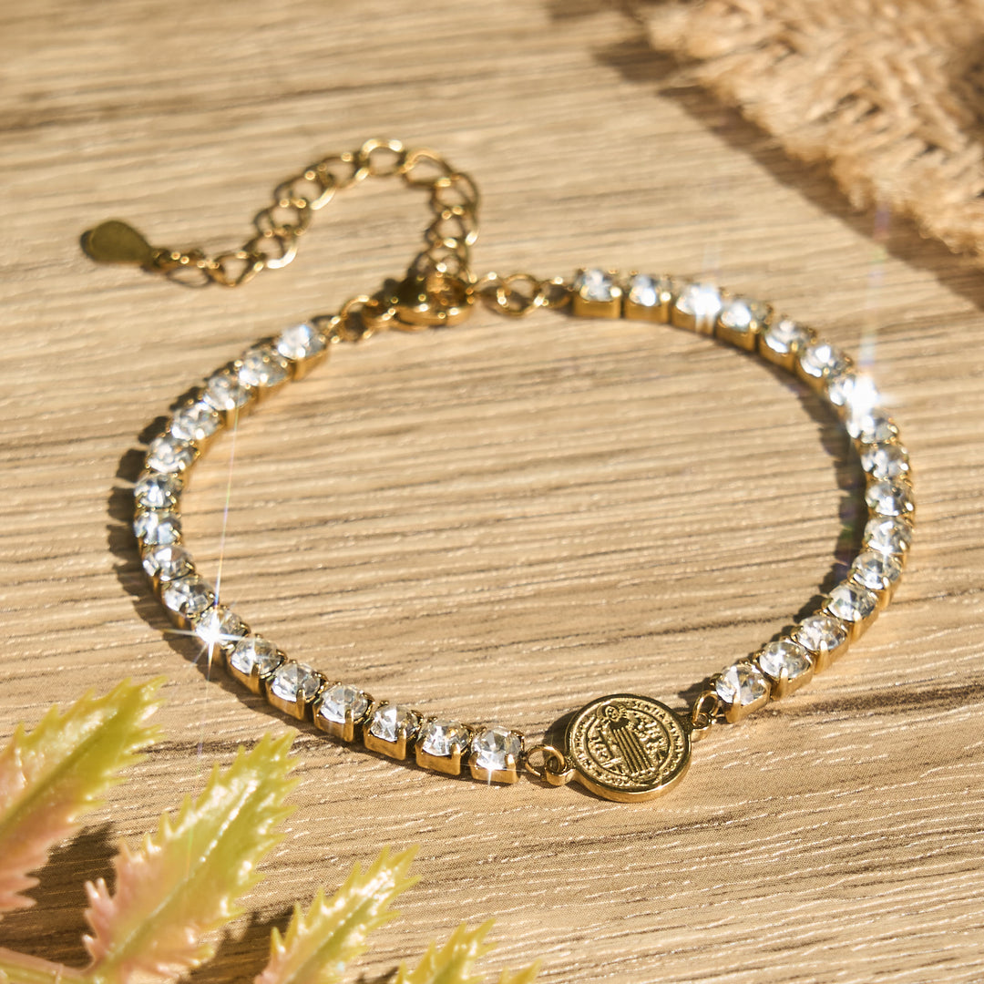 Christianartworkshop Polished St. Benedict Crystal Bracelet: Token of Abiding Celestial Guidance - St. Benedict - image 0