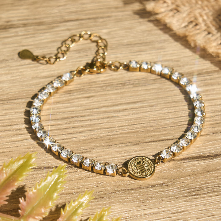 Christianartworkshop Polished St. Benedict Crystal Bracelet: Token of Abiding Celestial Guidance - St. Benedict - image 0