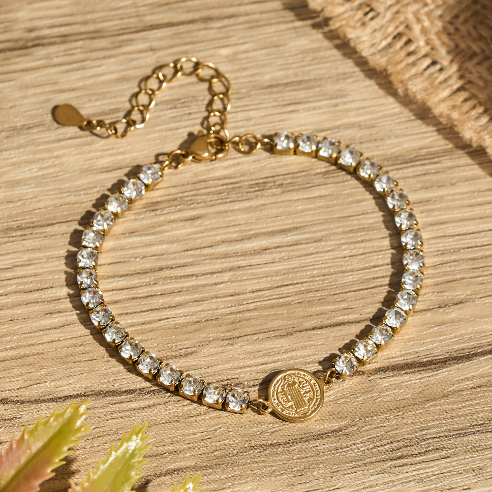 Christianartworkshop Polished St. Benedict Crystal Bracelet: Token of Abiding Celestial Guidance - image 1