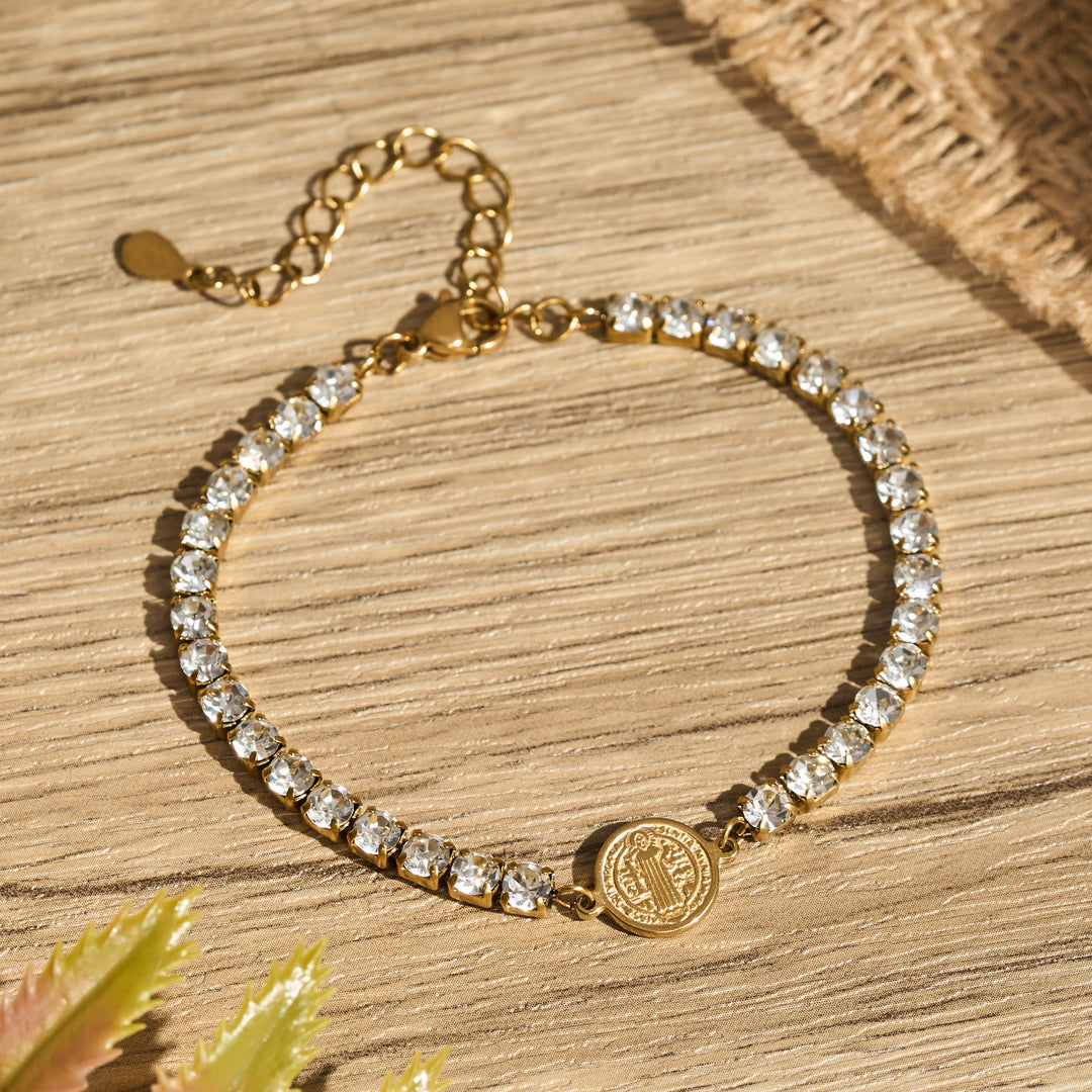 Christianartworkshop Polished St. Benedict Crystal Bracelet: Token of Abiding Celestial Guidance - image 1