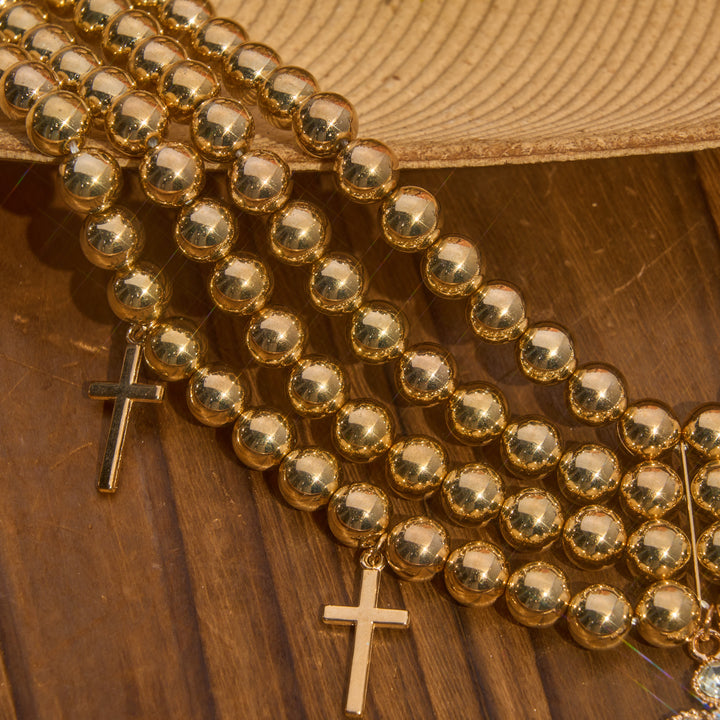 Christianartworkshop Luxe Beaded Statement Choker With Sparkling Cross: Bearer of Calm Heavenly Serenity - image 4