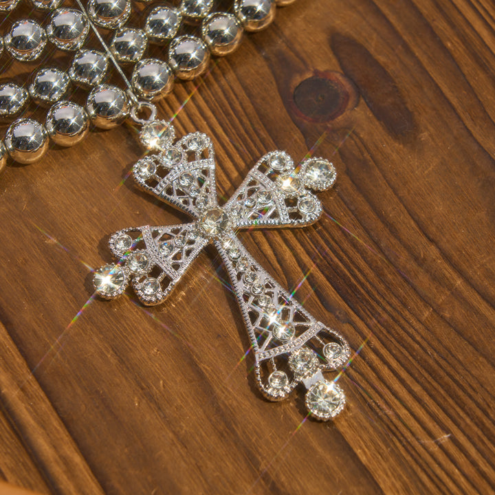 Christianartworkshop Luxe Beaded Statement Choker With Sparkling Cross: Bearer of Calm Heavenly Serenity - image 9